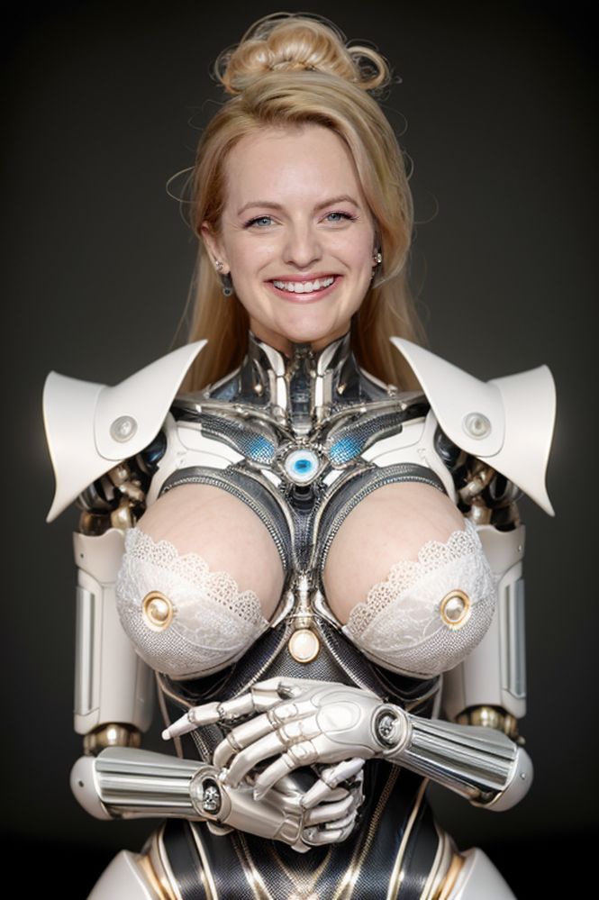 Elisabeth Moss cyborg robotic boobs nipple photos, MrDeepFakes